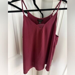 Halogen Lace-Trim Spaghetti Strap Cami in Wine
